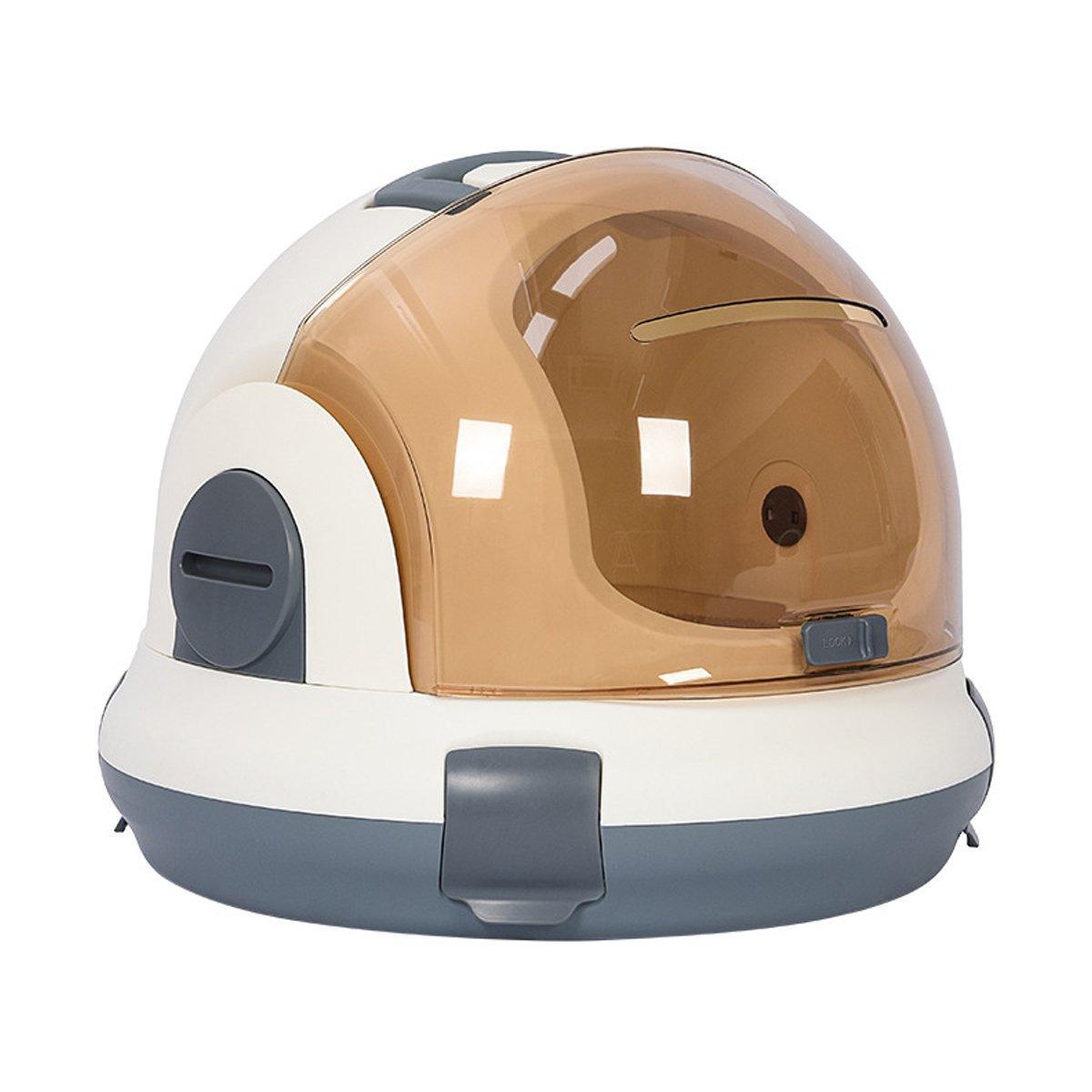 Portable Cat Carrier Space Capsule Large Capacity Aviation Travel Kitty Basket - Champagne