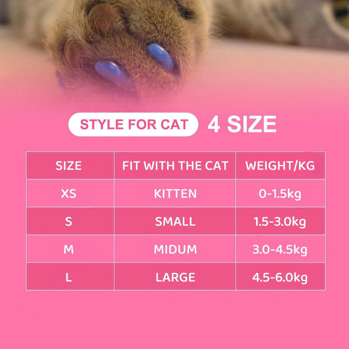 100PCS Anti Scratch Paw Covers for Cats and Kittens Nail Protector Soft Paw - Shiny-M