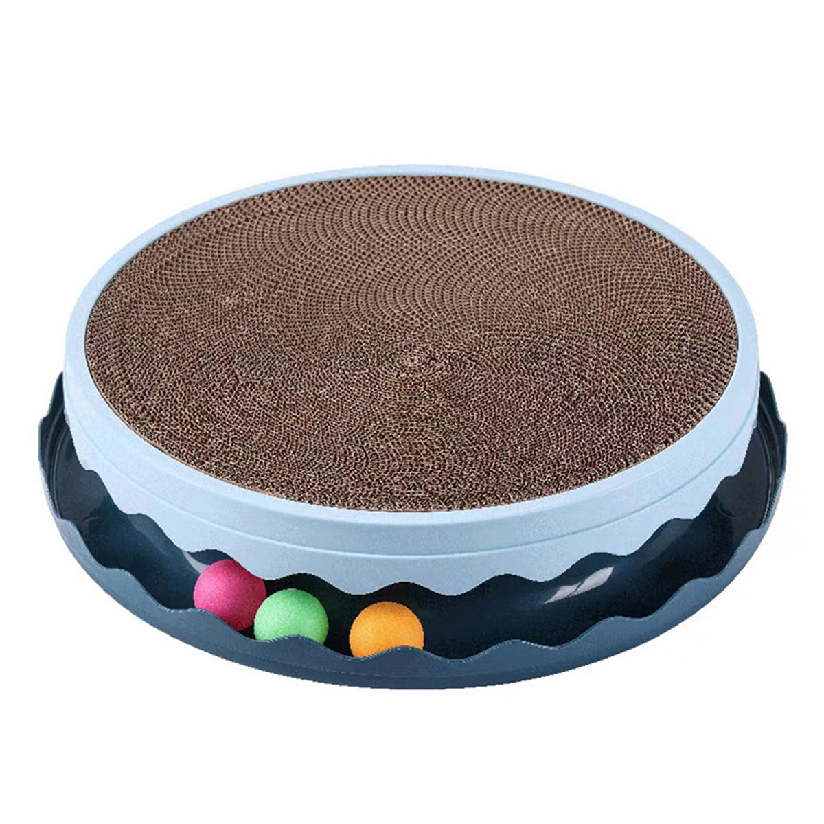 Cat Scratcher Turntable Toy Large Round Corrugated Board Nest Scratch Resistant - Yellow
