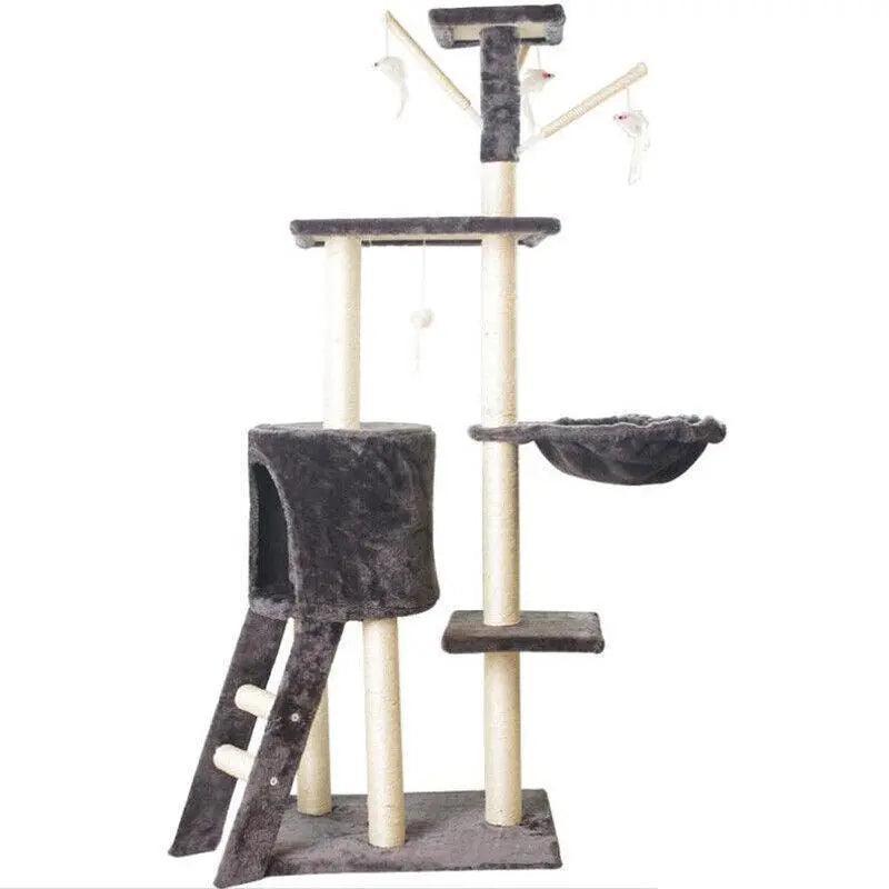 Cat Tree Scratching Post Gym House Condo Scratcher Furniture Tower - Brown