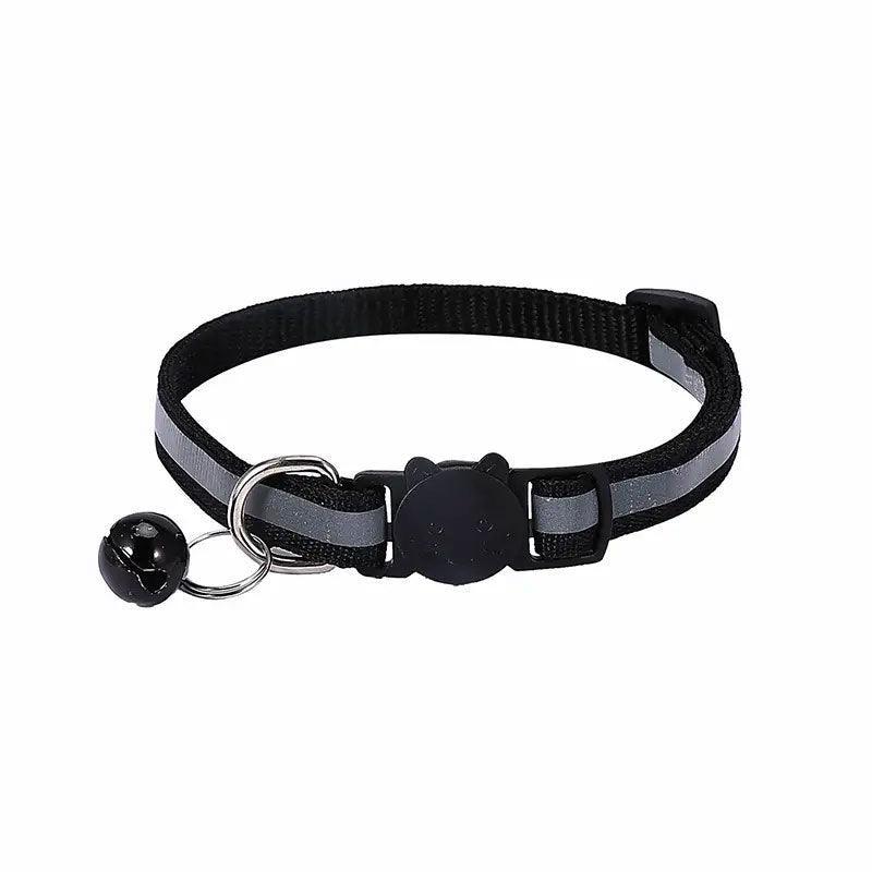 Reflective Cat Collar with Breakaway Buckle and Bell Adjustable for Small Pet Use - Rose Red