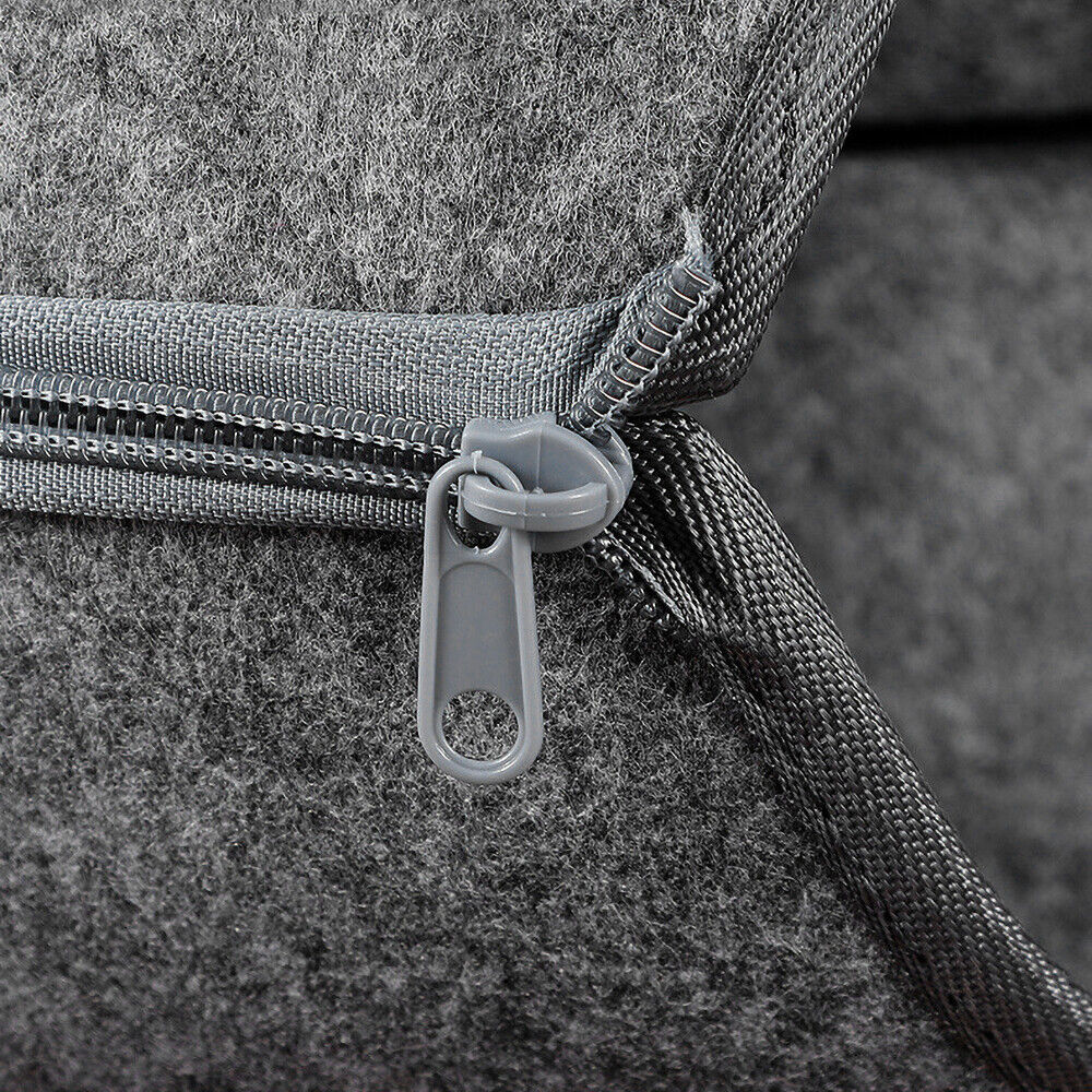 Felt Cat Tunnel Bed Donut Cave Nest for Kittens and Small Pets 50x30cm - Light Grey