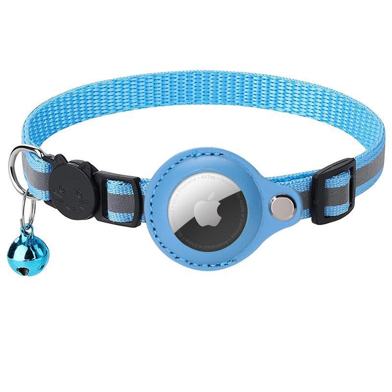 Reflective Pet Collar with Holder for AirTag Tracker – Anti-Lost Cat Dog Tag - Orange