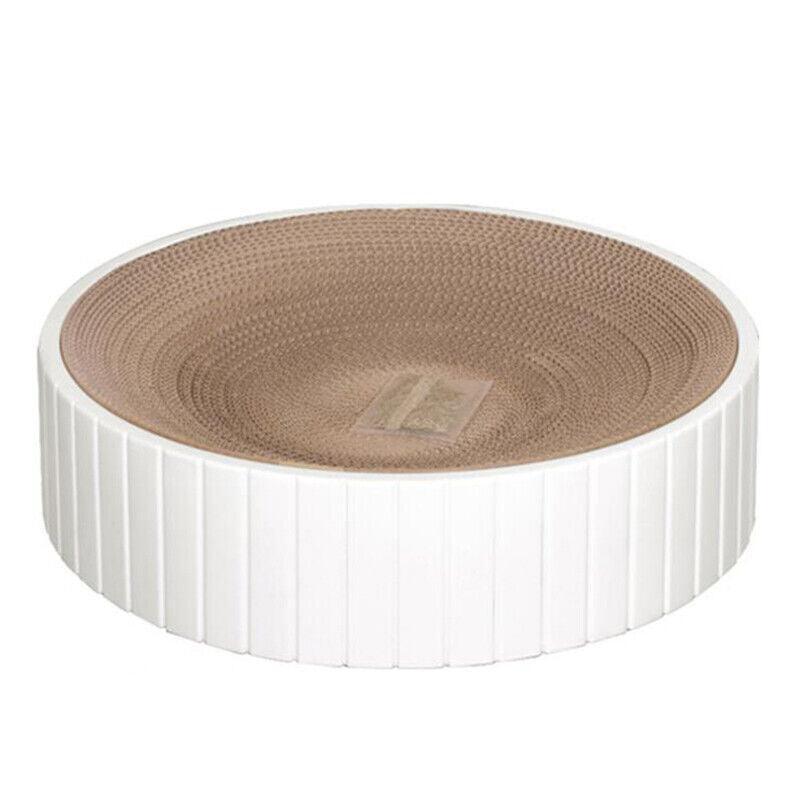 2In1 Cat Scratching Board Round Cat Scratcher Pad Lounge Bed Bowl Pet Sofa House - Blue