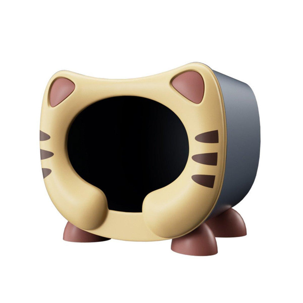 Semi Closed Cat Nest Soft Cozy Pet Bed for Cats Small Animals Indoor Sleeping - Pink
