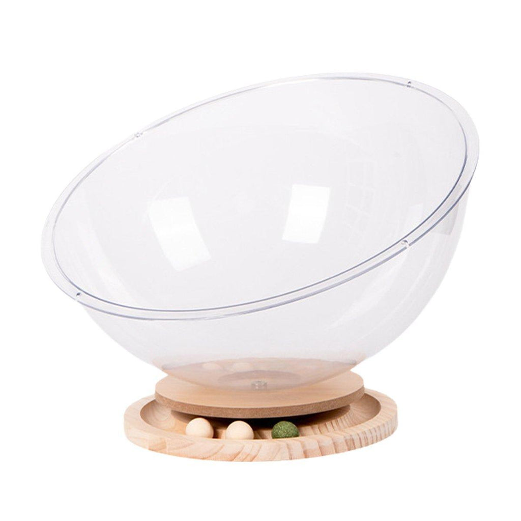 Four Seasons Acrylic Space Capsule Cat Bed Semi-closed Cool Nest Turntable Toy - L