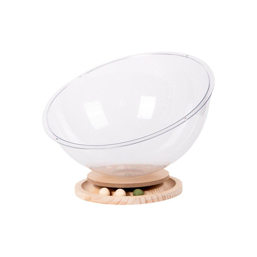 Four Seasons Acrylic Space Capsule Cat Bed Semi-closed Cool Nest Turntable Toy - XL