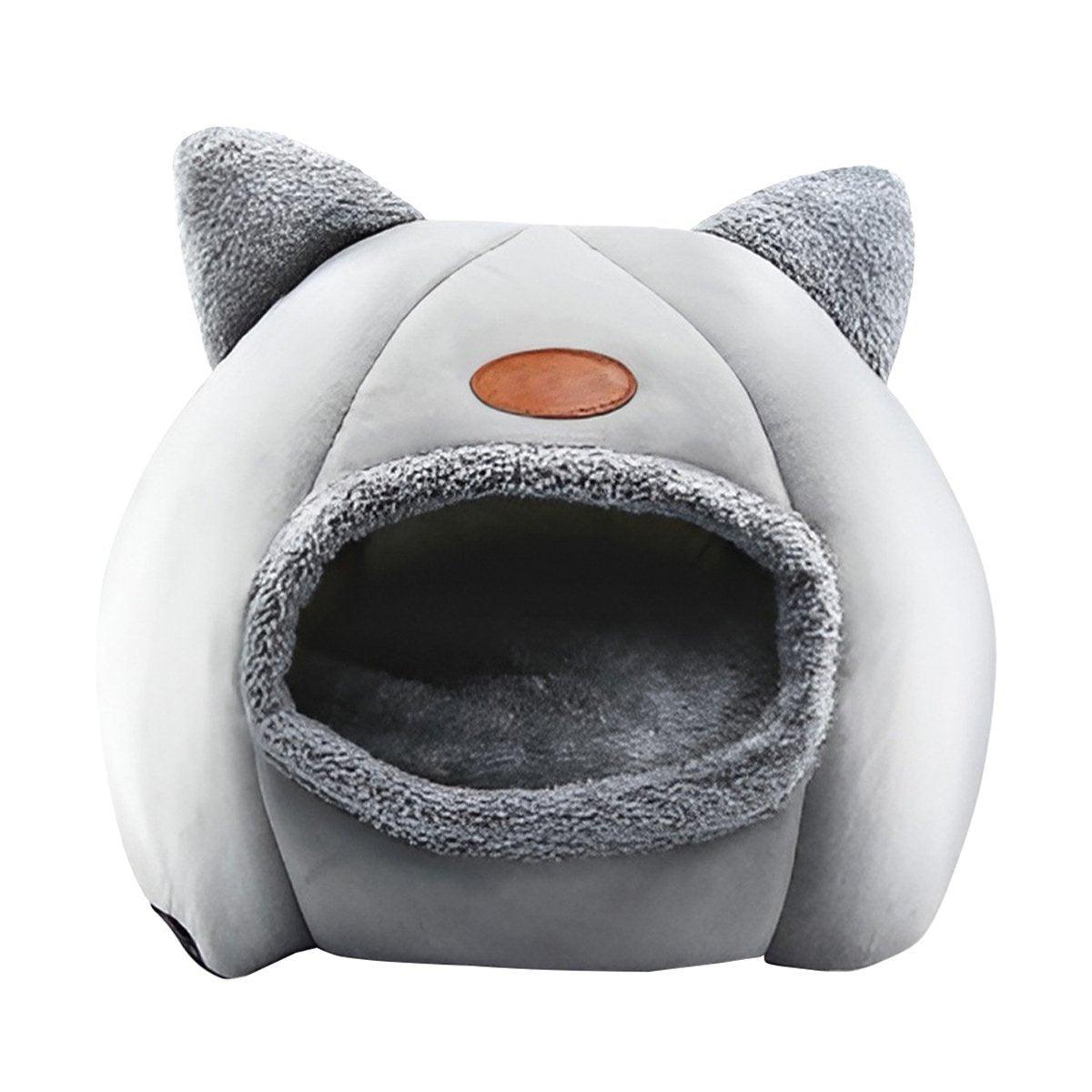 Cat Bed Winter Warm Enclosed Pet House Cozy Indoor Sleeping Nest for Cold Weather - L