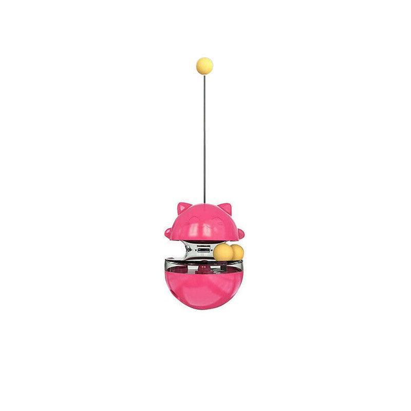 Cat Treat Dispenser Toy Ball Kitten Selfplay Interactive Tumbler Multifunction - Blue