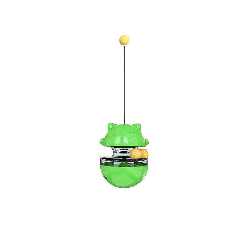Cat Treat Dispenser Toy Ball Kitten Selfplay Interactive Tumbler Multifunction - Blue