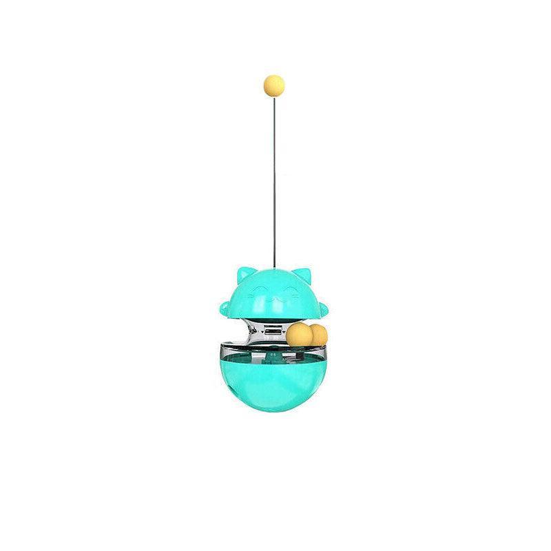 Cat Treat Dispenser Toy Ball Kitten Selfplay Interactive Tumbler Multifunction - Red
