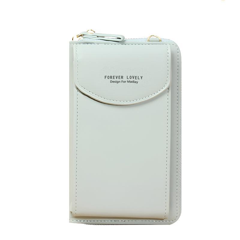 Women Pouch Bag Mobile Phone Bag Pu Leather Crossbody Purse Wallet Shoulder Bag - Pink
