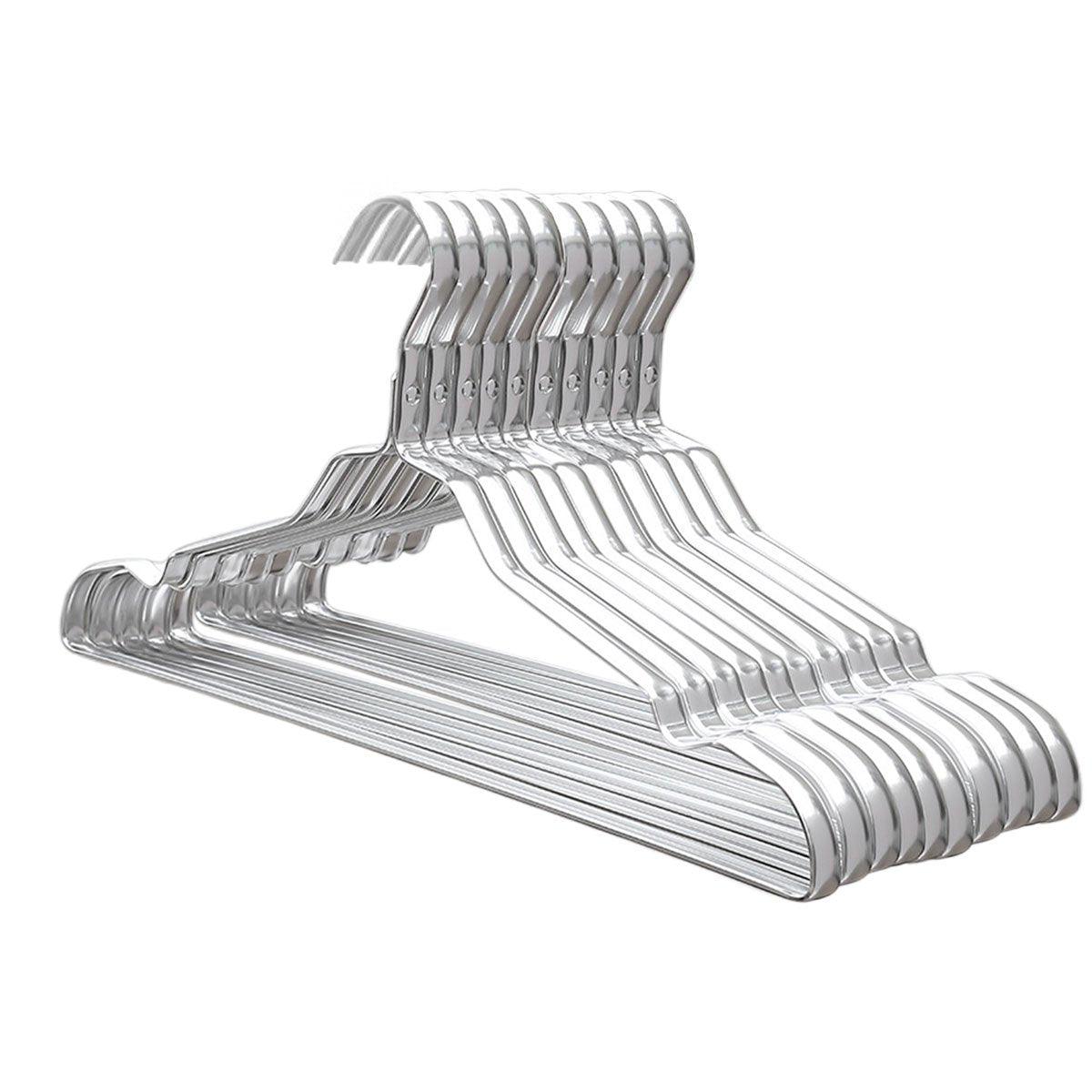 10PCS Metal Clothing Hangers Anti-slip Aluminium Alloy Drying Rack Coat Hanger - Champagne Gold