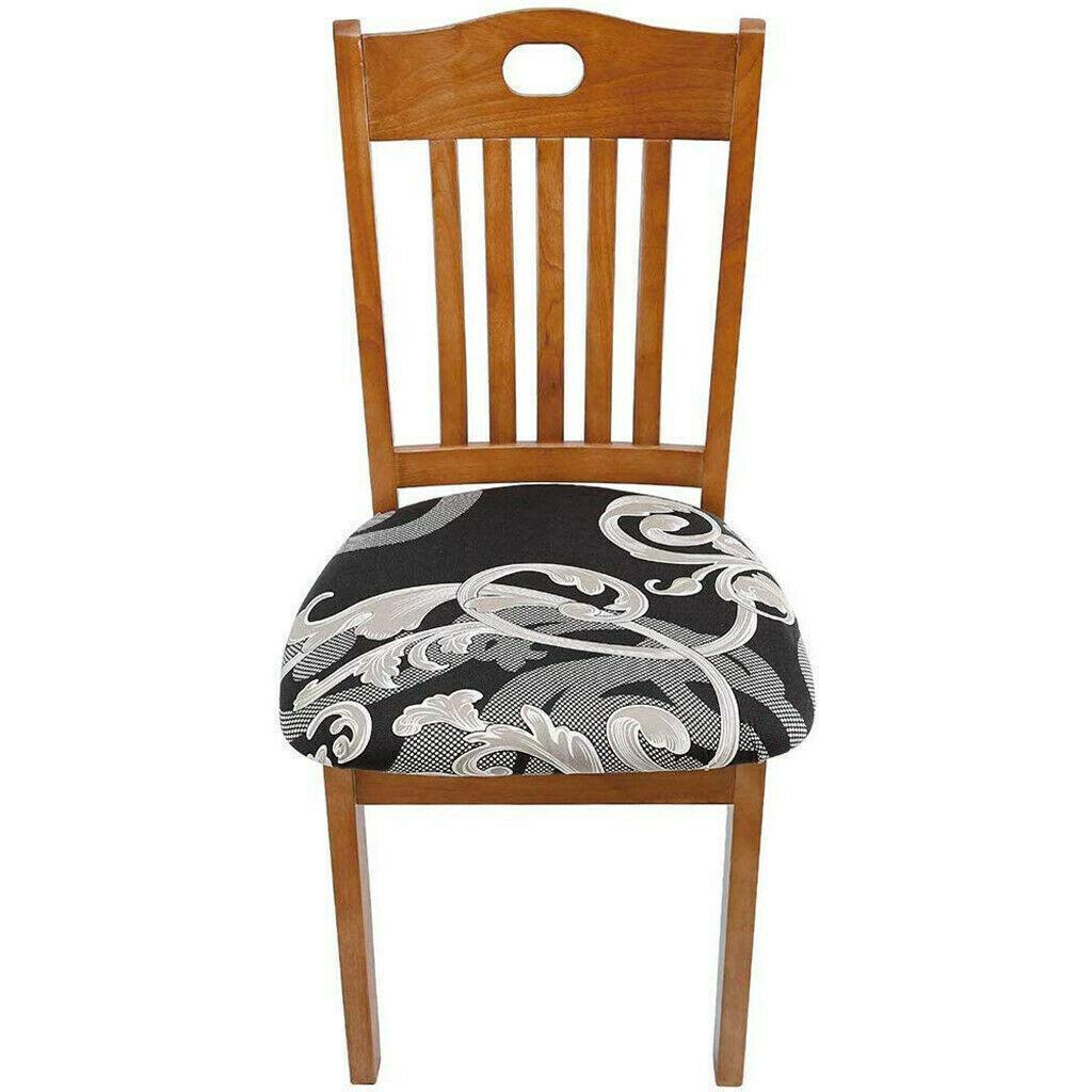 Stretch Dining Chair Seat Covers Removable Seat Cushion Slipcovers Protector - B