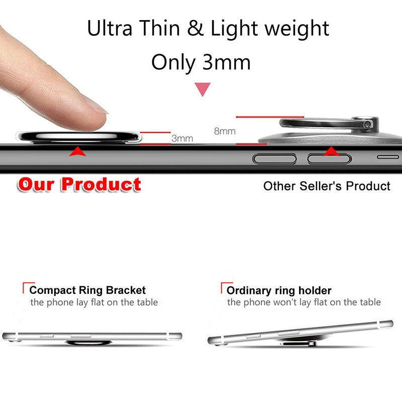 Iring Phone Ring Finger Holder Stand Mobile Grip with Mount Hook for iPhone and iPad - Silver