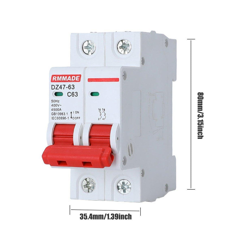 AC Circuit Breaker Solar 220-380V 2Pole Double MCB Mini 10-63 Amp - 20A