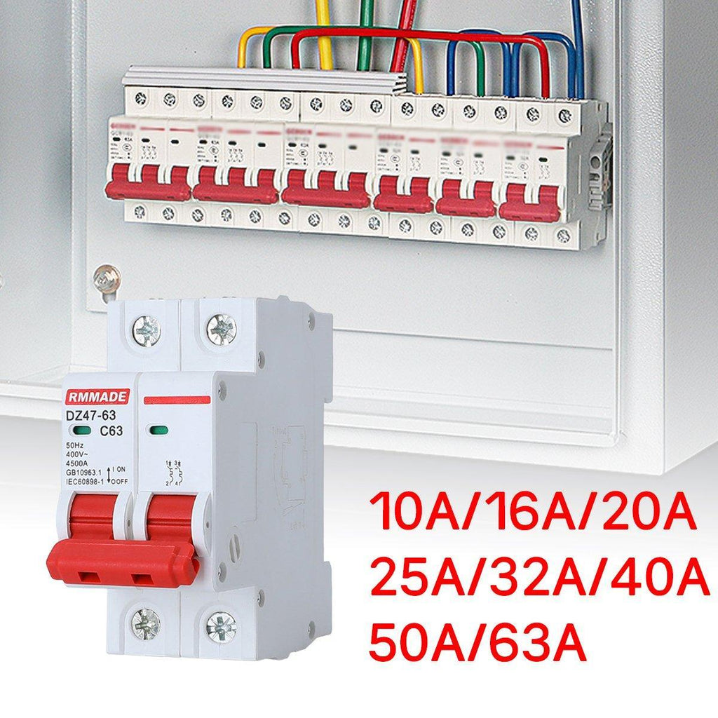 AC Circuit Breaker Solar 220-380V 2Pole Double MCB Mini 10-63 Amp - 25A