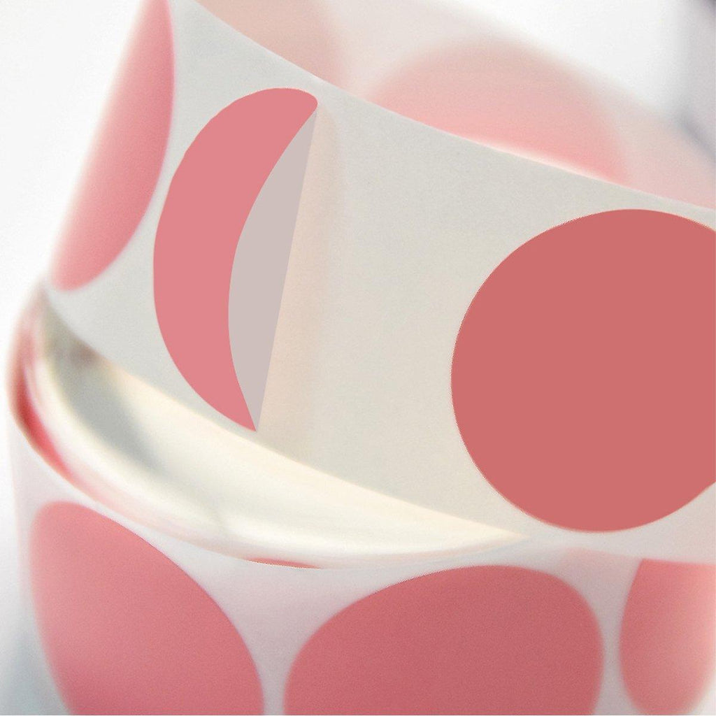 8 Rolls Colored Polka Dot Labels Round Seal Stickers Marking Round Sticker Set - White