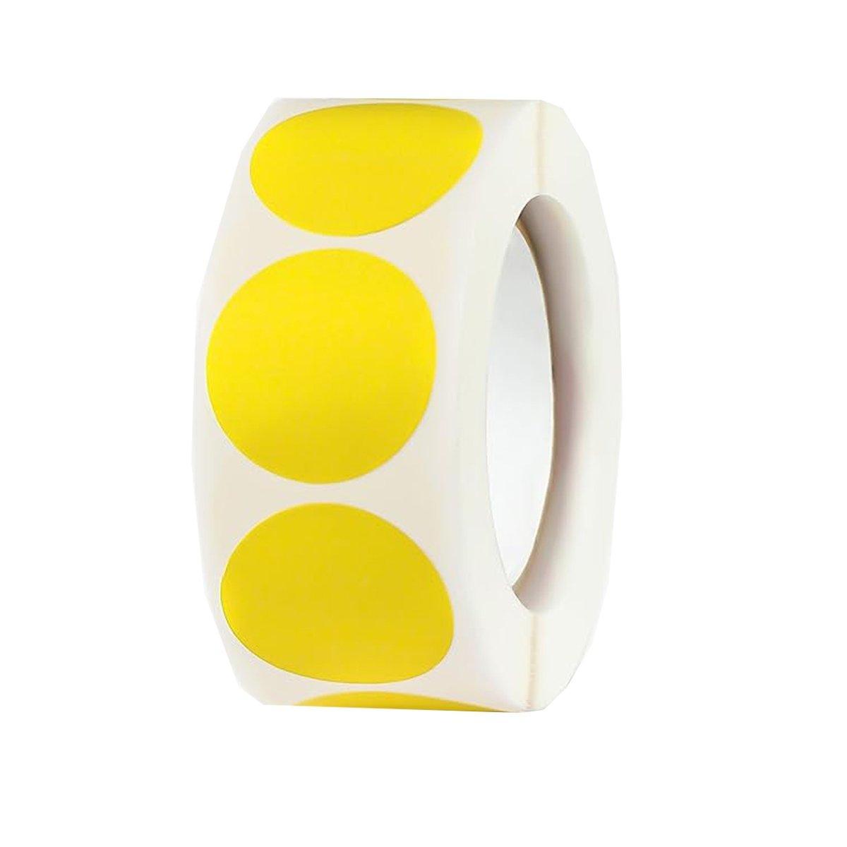 8 Rolls Colored Polka Dot Labels Round Seal Stickers Marking Round Sticker Set - Yellow
