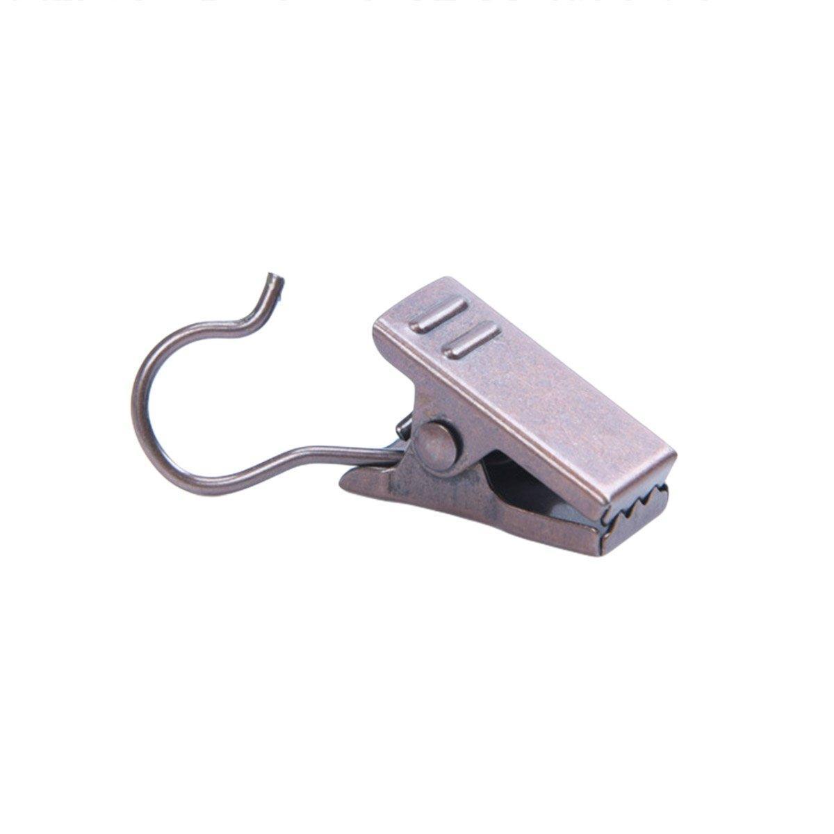 50PCS Stainless Steel Curtain Clip Hooks Strong Load-bearing Shower Accessories - White