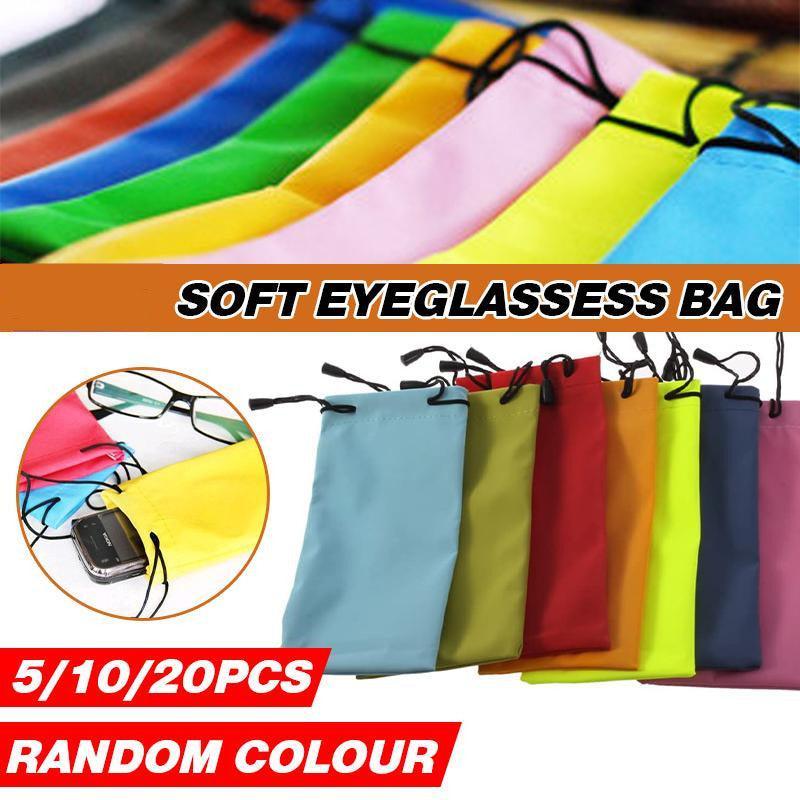5PCS Cleaning Clothes Sunglasses Pouch Glasses Case Soft Eyeglasses Bag Random - 5PCS