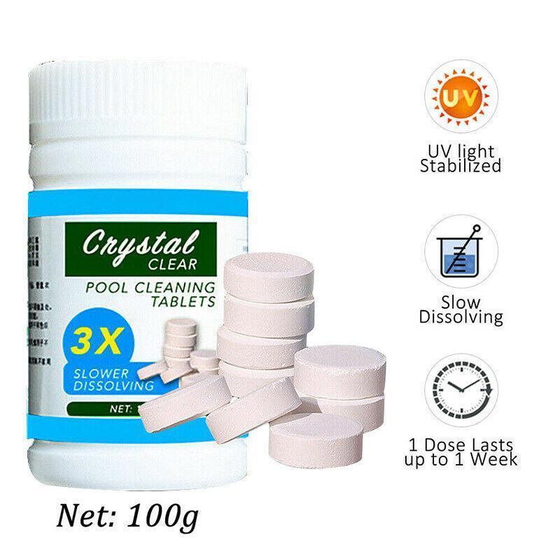 Pool Cleaning Tablets or Dispenser Floating Chlorine Hot Tub Chemical Cleaner - Only Tablets