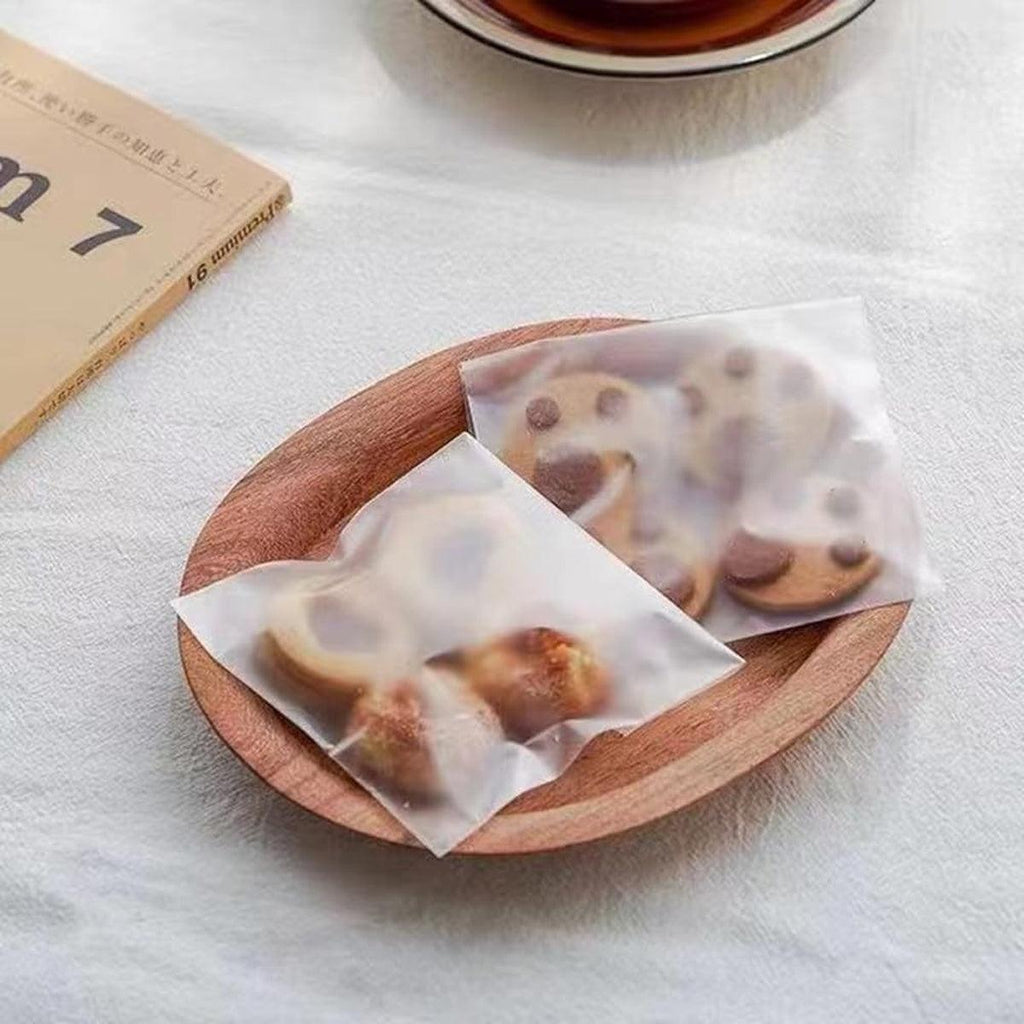 100X Translucent Plastic Candy Packaging Bags Self Adhesive Cookie Biscuit Bags - 8*10