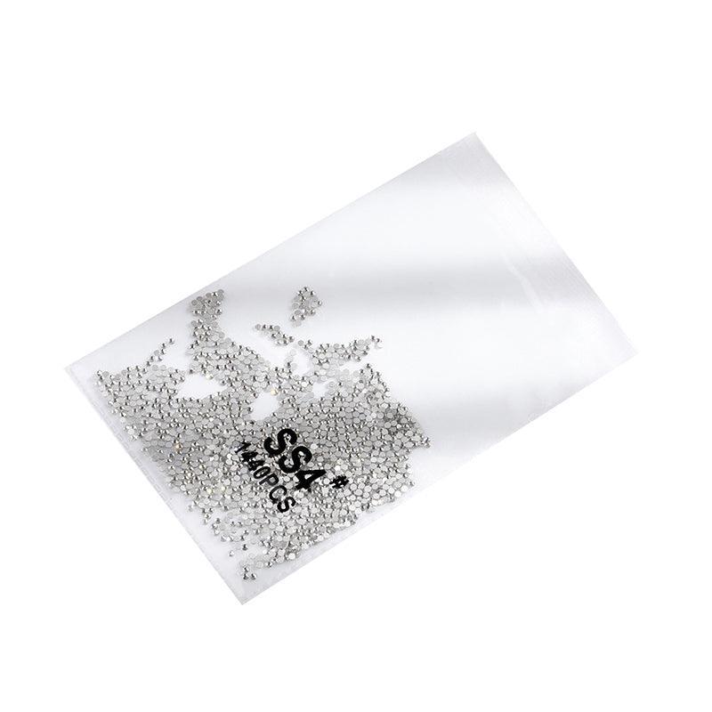 1440Pcs Glitter Rhinestones Crystal Flat Clear Bottom Glass Nail Art Nail Drill - Clear Crystal SS3