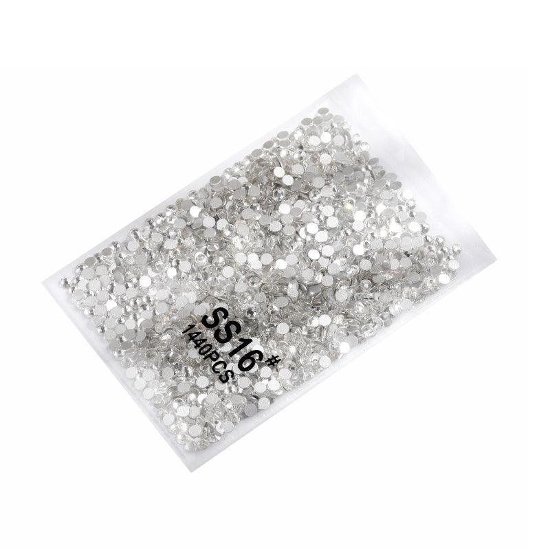 1440Pcs Glitter Rhinestones Crystal Flat Clear Bottom Glass Nail Art Nail Drill - Clear Crystal SS4