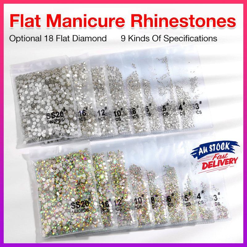 1440Pcs Glitter Rhinestones Crystal Flat Clear Bottom Glass Nail Art Nail Drill - Clear Crystal SS5