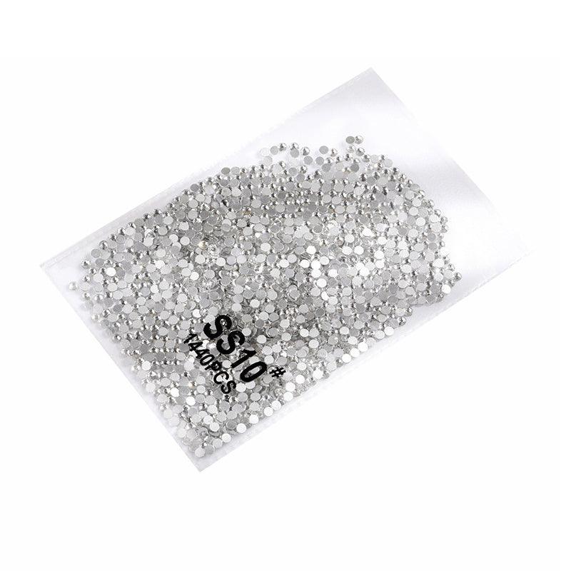 1440Pcs Glitter Rhinestones Crystal Flat Clear Bottom Glass Nail Art Nail Drill - Clear Crystal SS10