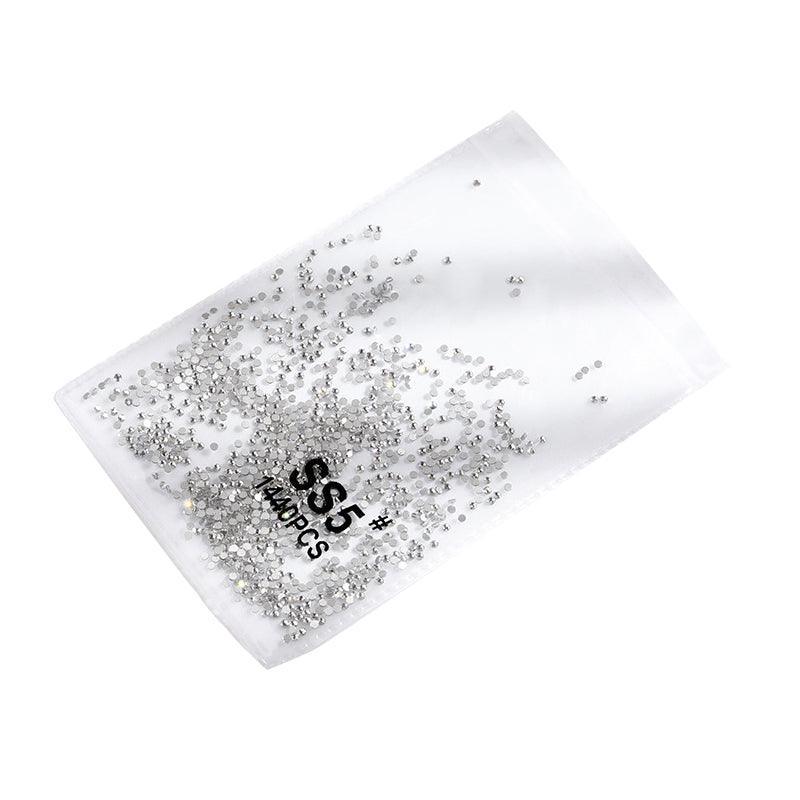 1440Pcs Glitter Rhinestones Crystal Flat Clear Bottom Glass Nail Art Nail Drill - Clear Crystal SS16