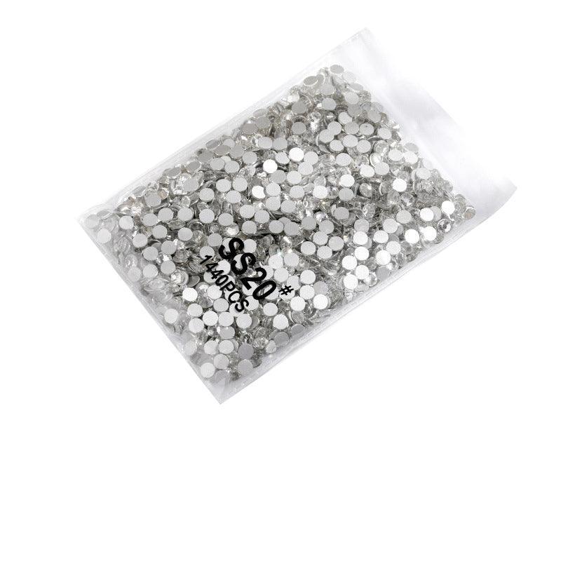 1440Pcs Glitter Rhinestones Crystal Flat Clear Bottom Glass Nail Art Nail Drill - Clear Crystal SS6