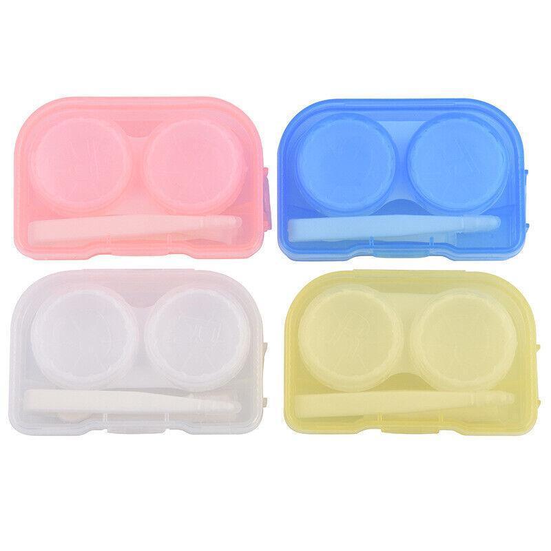 Lens Storage Case with Applicator Kit Tweezers Soft Tip Tool for Contact Eye Care - White