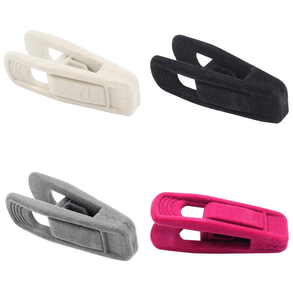 Clothes Drying Clips 20 Pack Velvet Flocking Trouser Pegs Hanger Grip Clamp Set - Rose Red