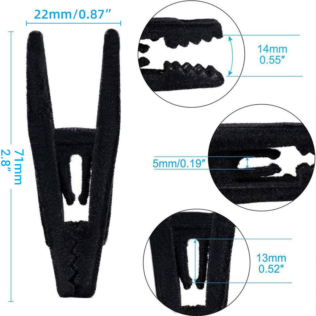 Clothes Drying Clips 20 Pack Velvet Flocking Trouser Pegs Hanger Grip Clamp Set - Rose Red