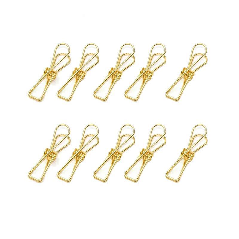 10X Spring Paperclips Metal Wire Hollow Out Clips 33mm Mini Binder Paper Clip - Rose Gold