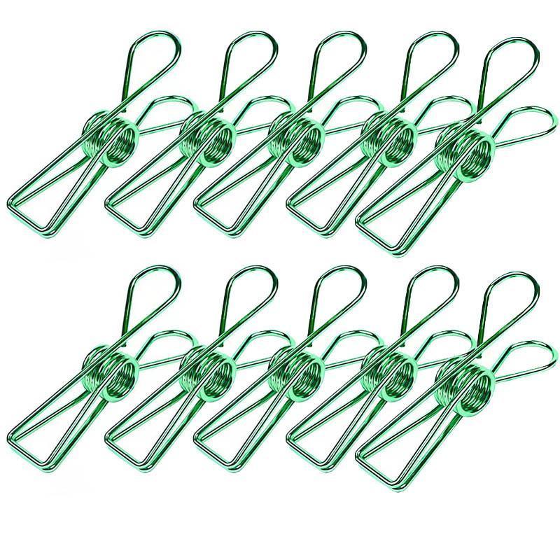 10X Spring Paperclips Metal Wire Hollow Out Clips 55mm Mini Binder Paper Clip - Gold