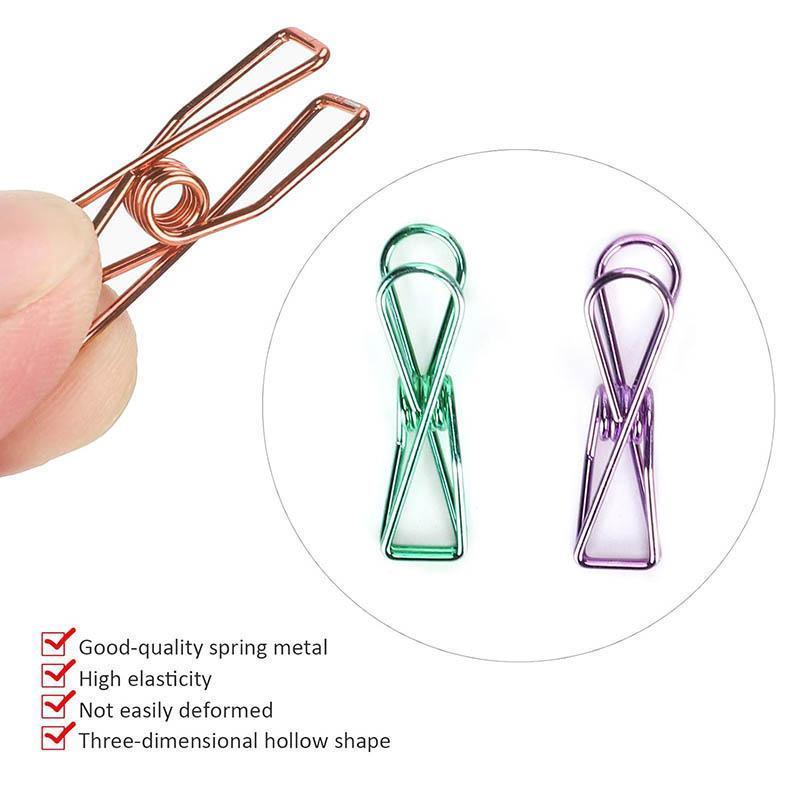 10X Spring Paperclips Metal Wire Hollow Out Clips 55mm Mini Binder Paper Clip - Green