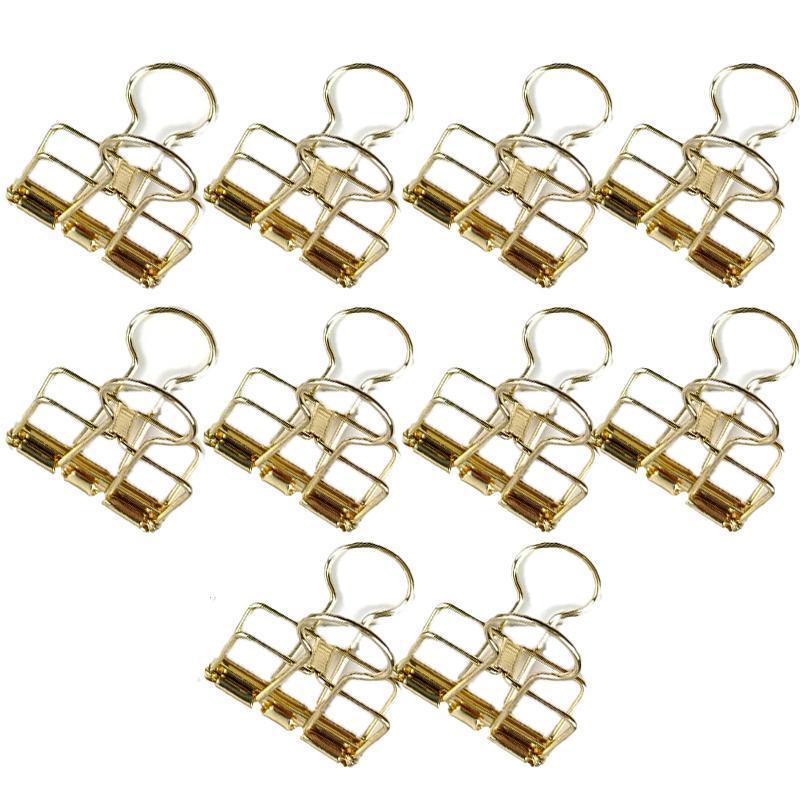 Solid Color Hollow Out Swallowtail Metal Binder Bookmark Clips Office Supplies - Gold