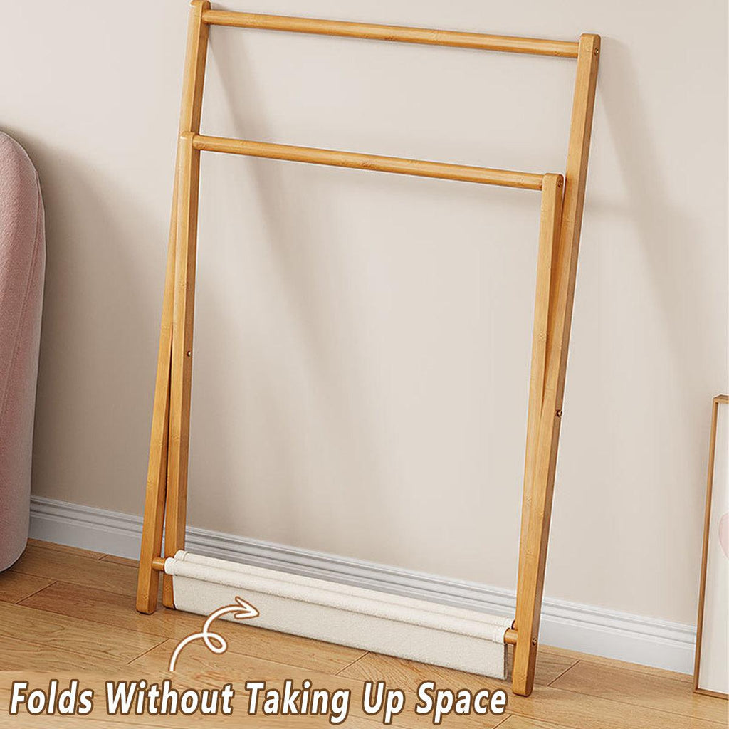 Folding Clothes Hanger Indoor Floor Bedroom Garment Rack Simple Hanging Stand