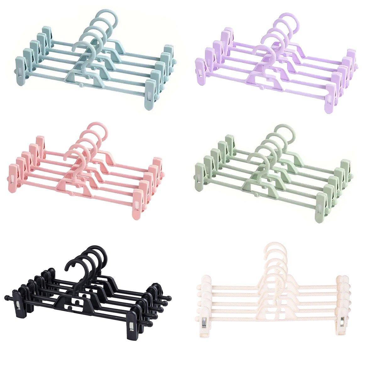 Seamless Household Retractable Pants Rack Buckle Clothes Clip Inner Hanger - Blue