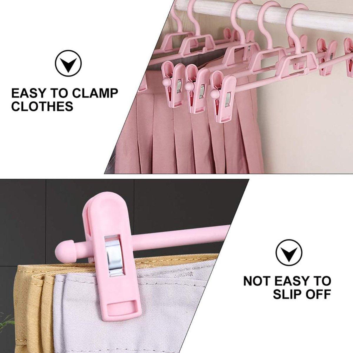 Seamless Household Retractable Pants Rack Buckle Clothes Clip Inner Hanger - Blue