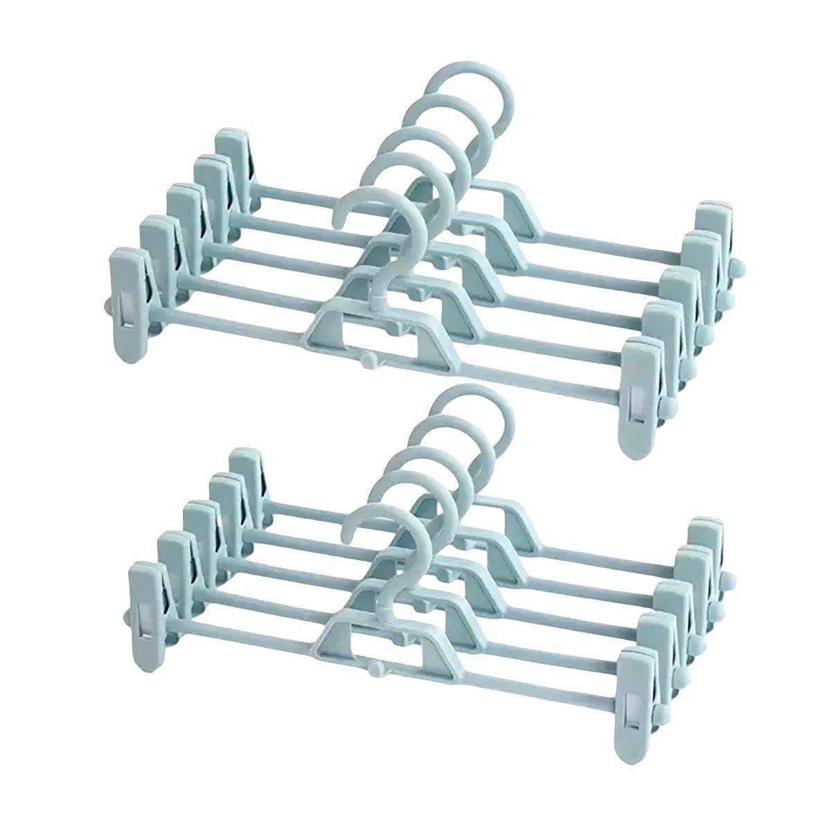 Seamless Household Retractable Pants Rack Buckle Clothes Clip Inner Hanger - Green