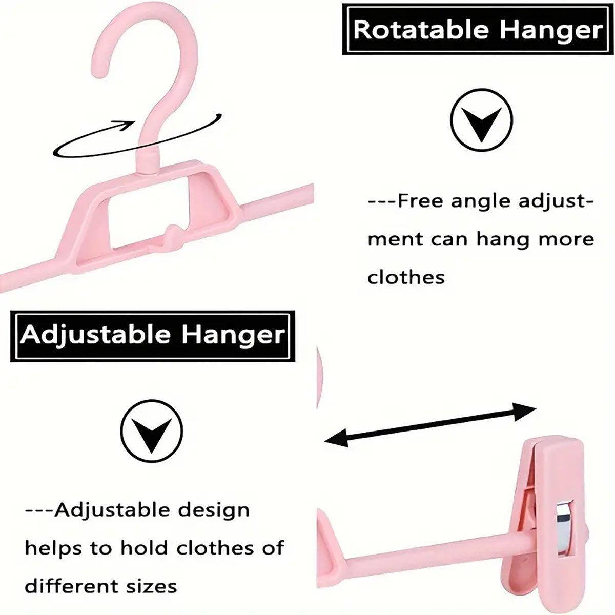 Seamless Household Retractable Pants Rack Buckle Clothes Clip Inner Hanger - Pink