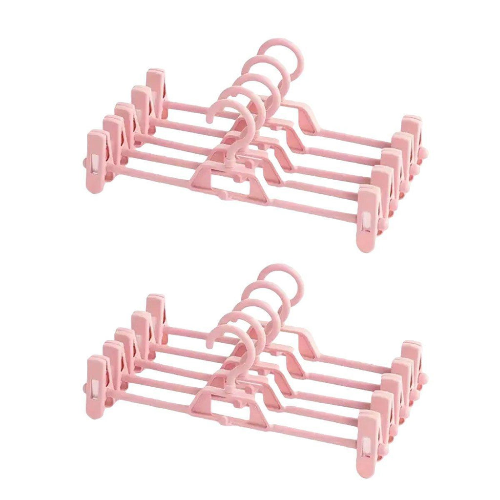 Seamless Household Retractable Pants Rack Buckle Clothes Clip Inner Hanger - Pink