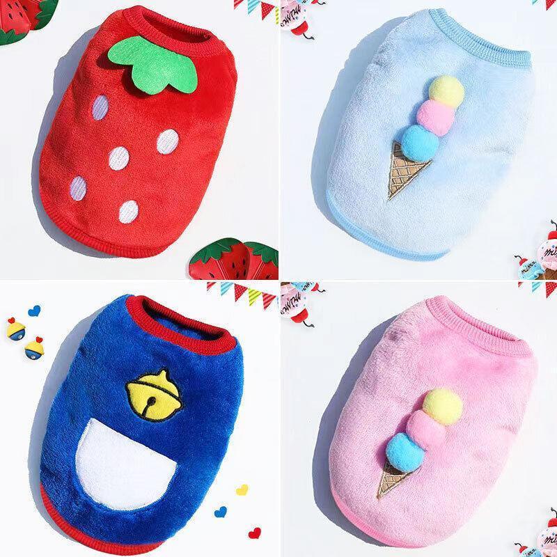 S Size Warm Winter Dog Clothes Soft Fleece Dog Jacket Pet Coat Sweater Cat Jumper - Blue Bell