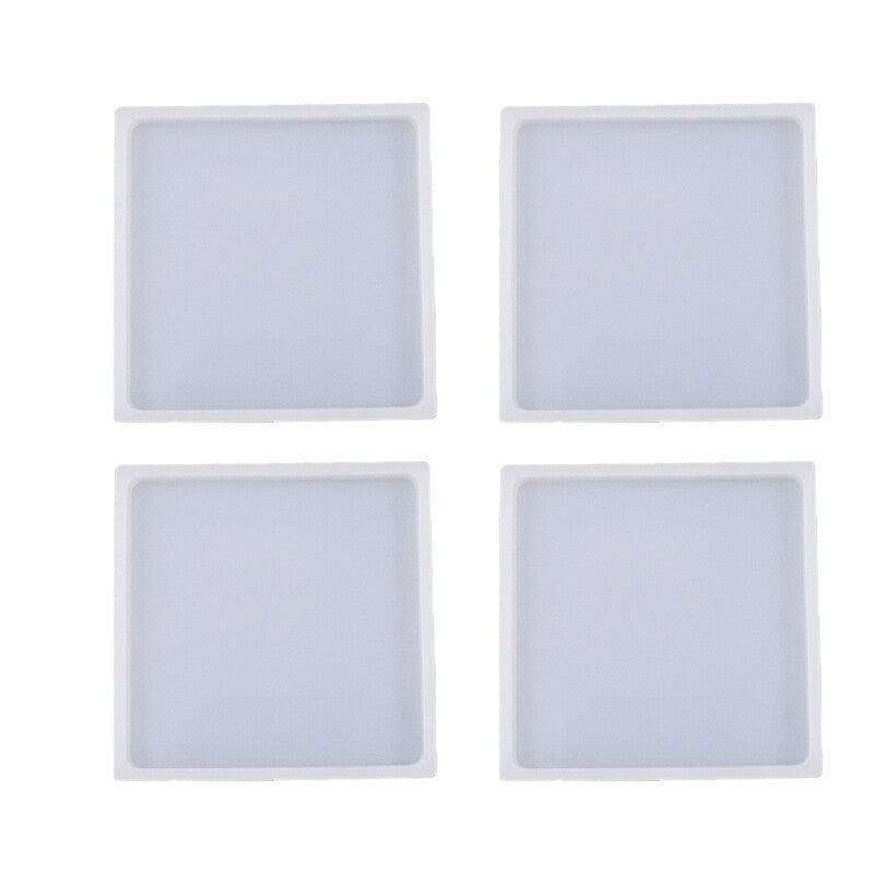 Coaster Resin Casting Mould Epoxy Mold Silicone Craft DIY Jewelry Agate Making - Large Round*4
