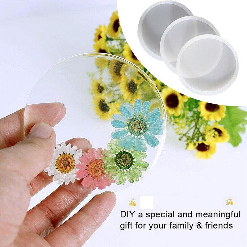 Coaster Resin Casting Mould Epoxy Mold Silicone Craft DIY Jewelry Agate Making - Large Square*4