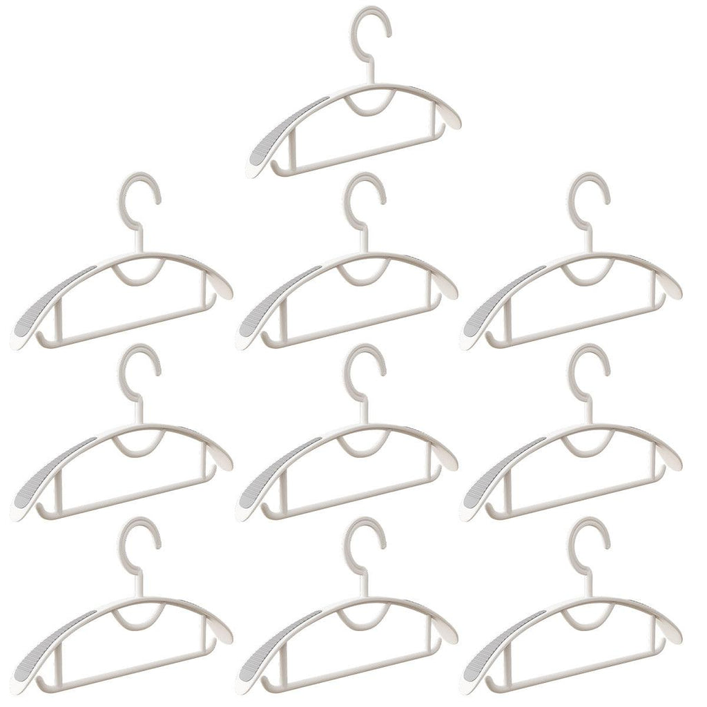 10PCS Plastic Half Round Non Slip Hangers Non Marking Drying Racks Home Use - Wide